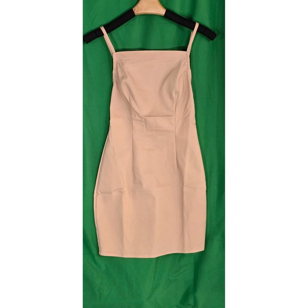 $39 EUC BY THE WAY sleeveless backless light beige stretch bodycon sexy dress XS